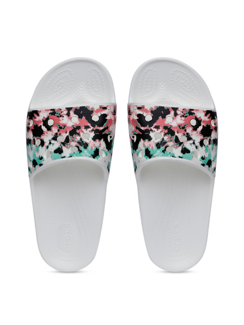 

Crocs Unisex Pink & Green Printed Classic Sliders