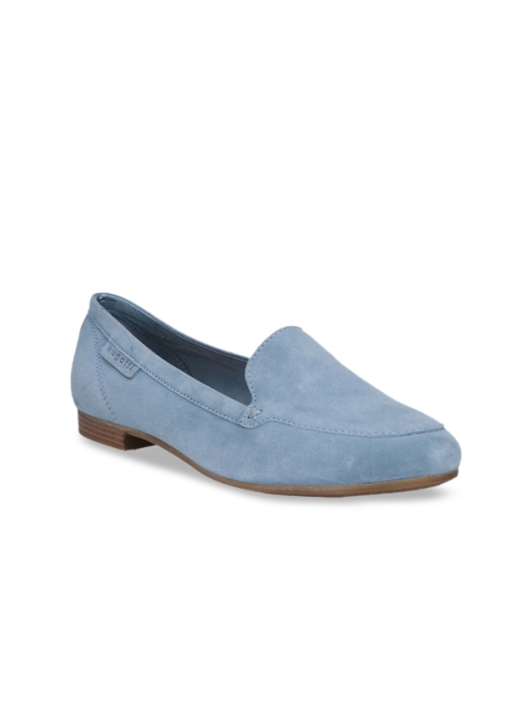 

Bugatti Women Blue Solid Suede Ballerinas