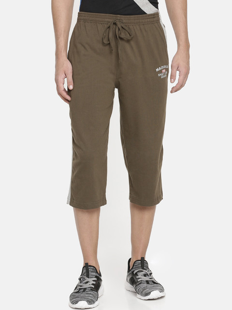

Macroman M-Series Men Olive Green Printed Regular Fit Sports Shorts