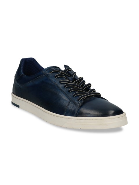 

Bugatti Men Blue Solid Leather Sneakers