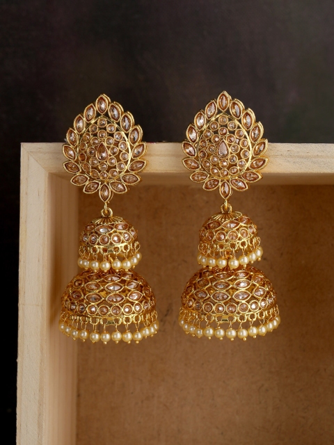 

Voylla Gold-Plated Dome Shaped Jhumkas