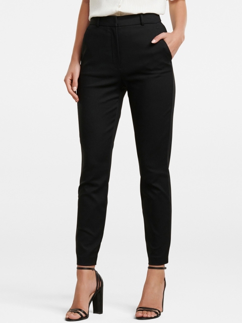 

Forever New Women Black Skinny Fit Solid Formal Trousers