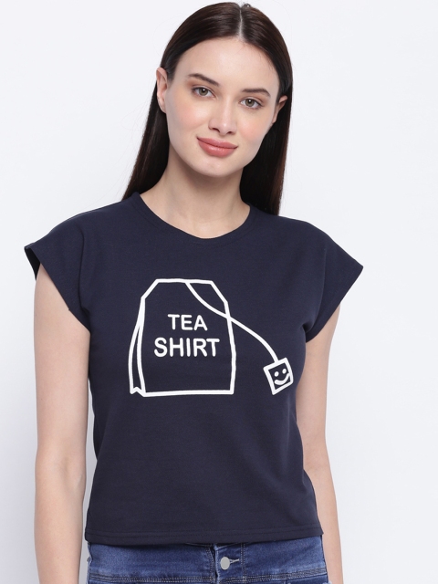 

Everlush Women Navy Blue Printed Top