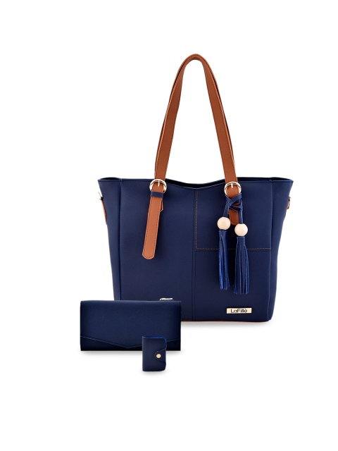 

LaFille Navy Blue Solid Shoulder Bag