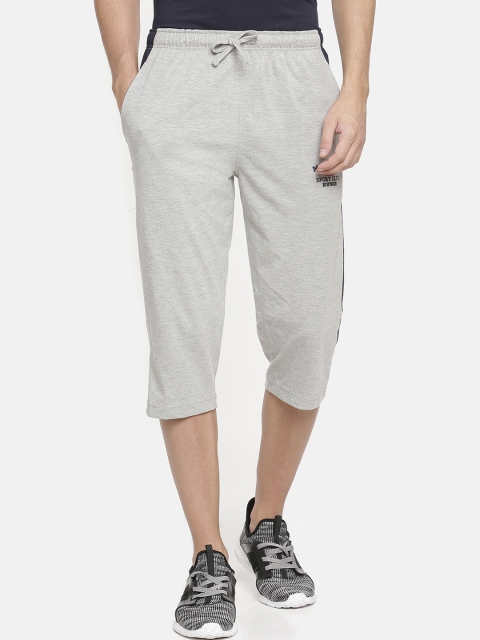 

Macroman M-Series Men Grey Melange Printed Regular Fit Sports Shorts