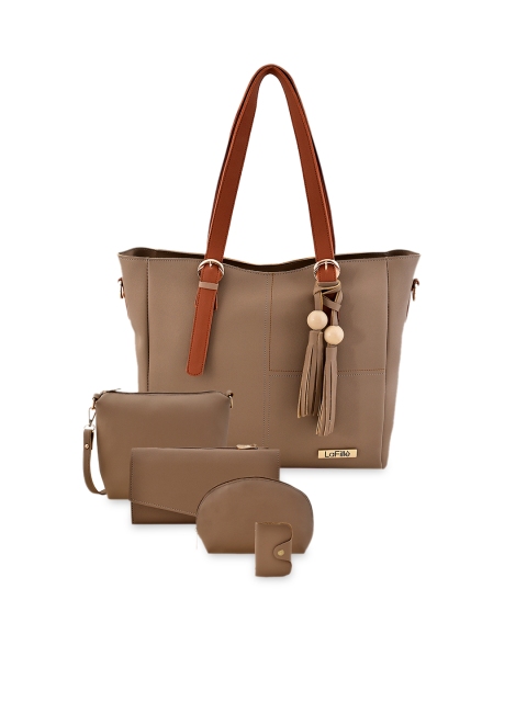 

LaFille Beige Solid Shoulder Bag