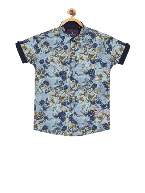 

Monte Carlo Boys Blue Slim Fit Printed Casual Shirt