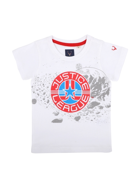 

Allen Solly Junior Boys White Justice League Printed Round Neck T-shirt
