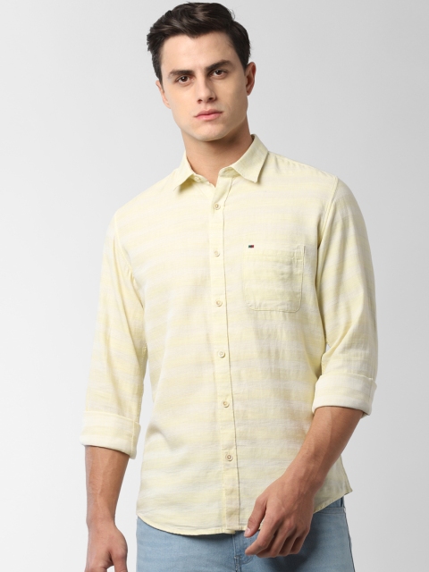 

Peter England Casuals Men Yellow Slim Fit Self Design Casual Shirt