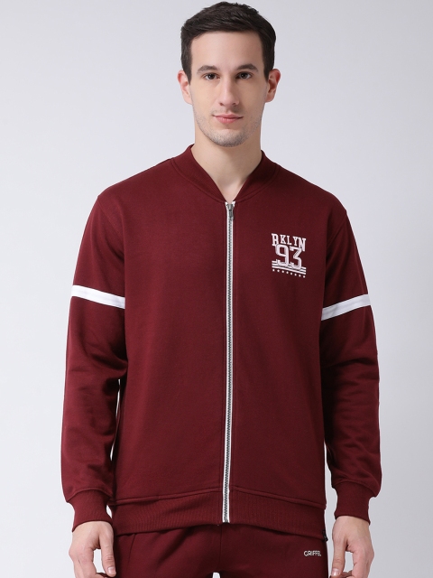 

GRIFFEL Men Maroon Printed Sweatshirt