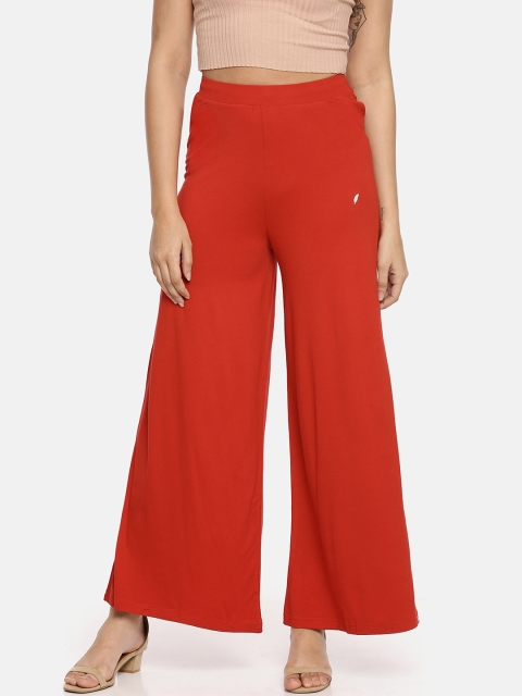 

Feather Soft Elite Women Red Solid Straight Palazzos