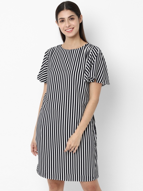 

Allen Solly Woman Women Navy Blue Striped A-Line Dress