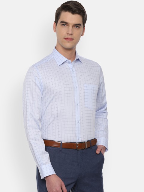 

Van Heusen Men Blue Regular Fit Checked Formal Shirt