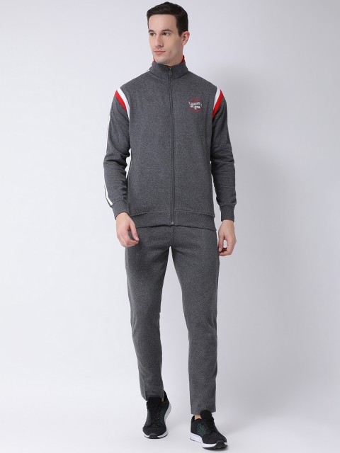 

GRIFFEL Men Charcoal Grey Solid Tracksuit