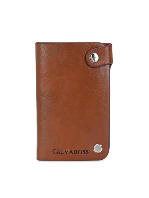 

Calvadoss Men Tan Brown Solid Card Holder