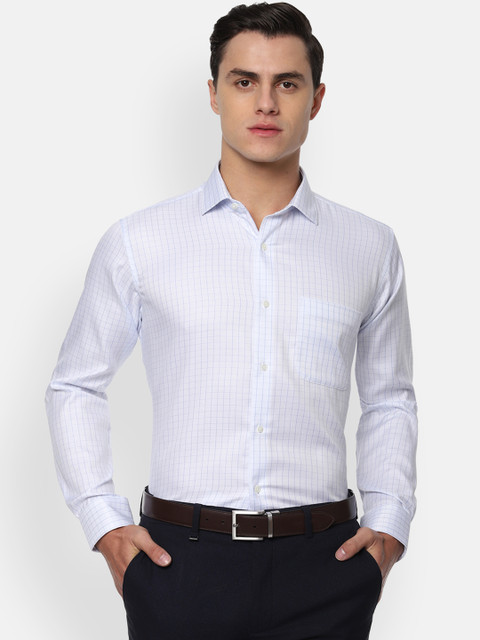

Van Heusen Men Blue Regular Fit Checked Formal Shirt