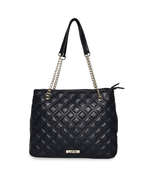 

LaFille Black Checked Shoulder Bag