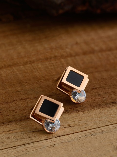 

E2O Rose Gold-Plated Square Studs