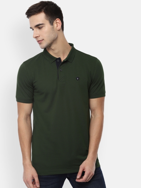 

Van Heusen Sport Men Green Solid Polo Collar T-shirt