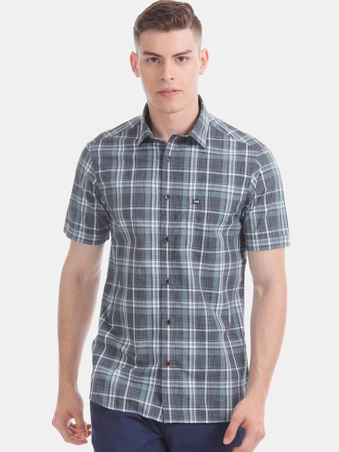 

Arrow Sport Men Blue & Green Slim Fit Checked Casual Shirt