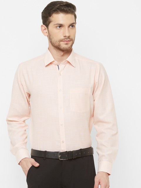 

EQUINOX Men Peach-Coloured Regular Fit Solid Formal Shirt