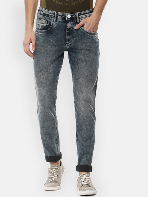 

V Dot Men Grey Skinny Fit Mid-Rise Clean Look Stretchable Jeans