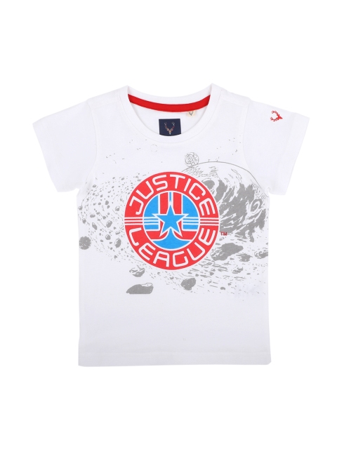 

Allen Solly Junior Boys White Justice League Printed Round Neck T-shirt