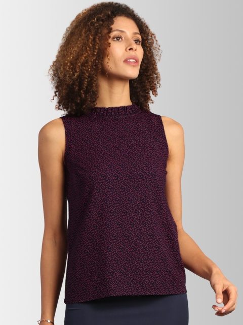 

FableStreet Women Navy Blue Printed Top