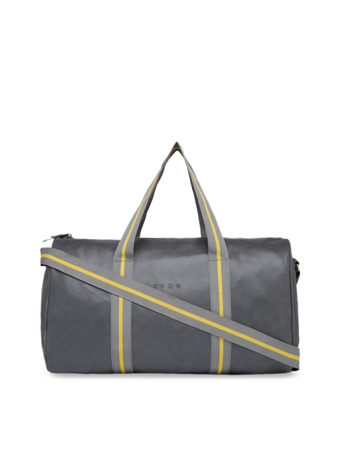 

EVOQ Unisex Grey Solid Greyscale Classic Vegan Large Duffel Bag