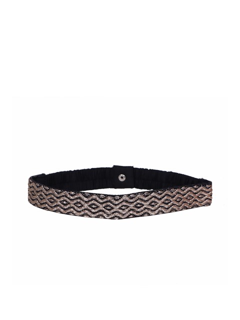 

Diwaah Women Black & Gold-Toned Woven Design Belt