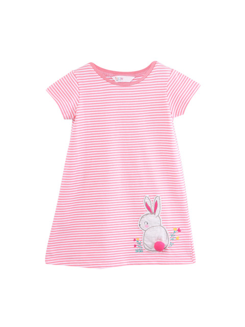 

Beebay Girls Pink & White Appliqued T-shirt Dress