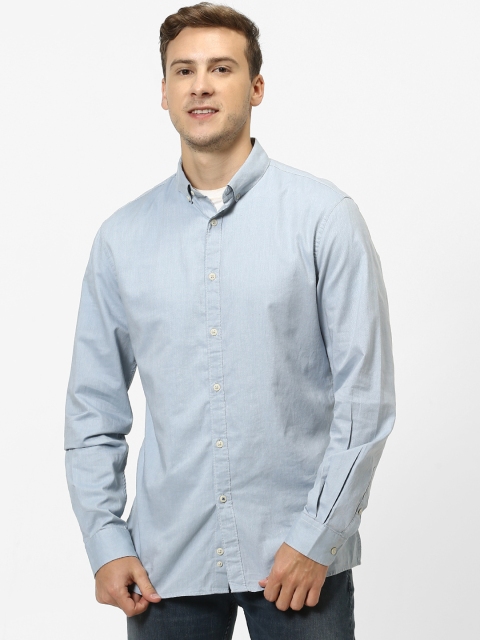 

Celio Men Blue Slim Fit Solid Casual Shirt