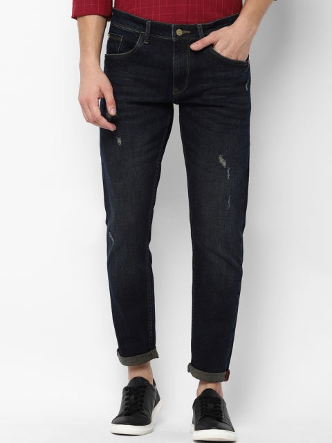 

Allen Solly Men Navy Blue Slim Fit Mid-Rise Low Distress Stretchable Jeans
