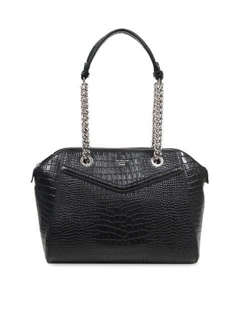 

Da Milano Black Textured Shoulder Bag