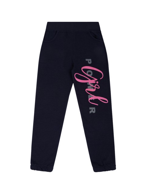 

Punkster Girls Blue Solid Knitted Joggers