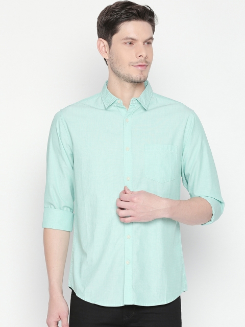 

BYFORD by Pantaloons Men Sea Green Slim Fit Solid Casual Shirt