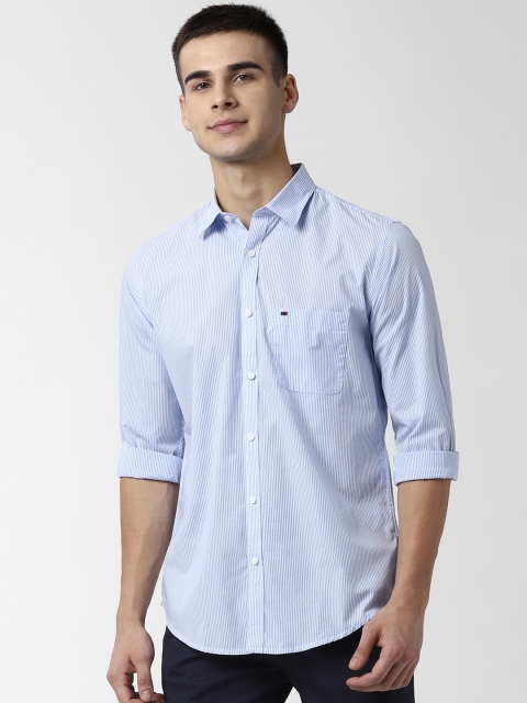 

Peter England Casuals Men Blue Slim Fit Striped Casual Shirt