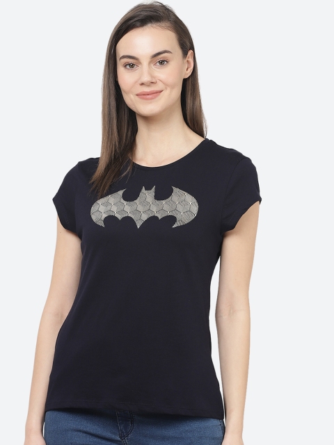 

Free Authority Women Navy Blue Batman Printed T-shirt