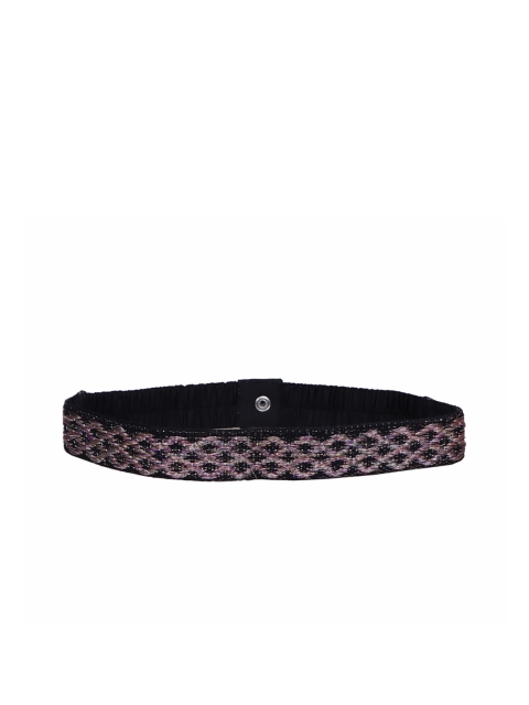 

Diwaah Women Black & Pink Woven Design Belt