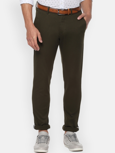 

Van Heusen Sport Men Olive Green Slim Fit Solid Regular Trousers