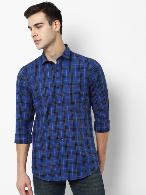 

Allen Solly Men Blue & Black Slim Fit Checked Casual Shirt