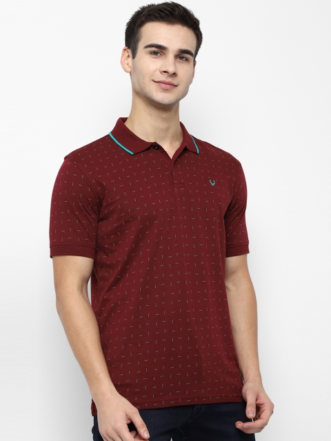 

Allen Solly Men Maroon Printed Polo Collar T-shirt