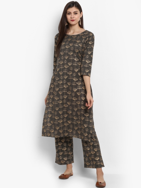 

Fashion String Women Grey & Brown Printed Kurti with Palazzos