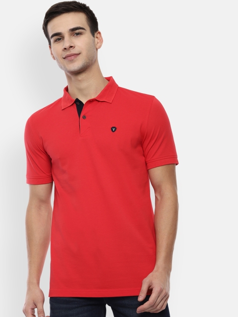 

Van Heusen Sport Men Red Solid Polo Collar T-shirt