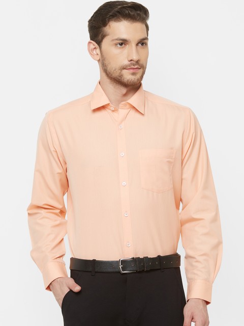 

EQUINOX Men Peach-Coloured Regular Fit Solid Formal Shirt