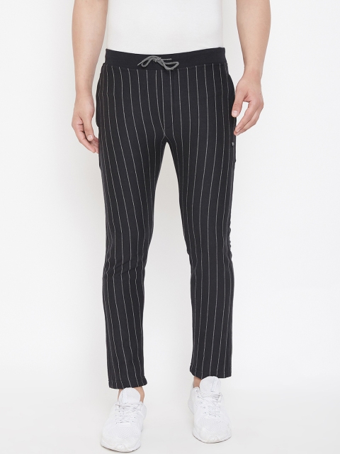 

Okane Men Black Striped Slim-Fit Track Pants
