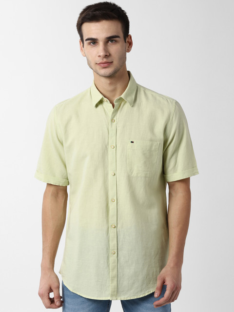 

Peter England Casuals Men Green Slim Fit Solid Casual Shirt