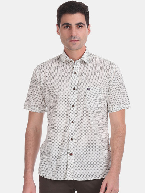 

Arrow Sport Men White Regular Fit Printed Casual Shirt