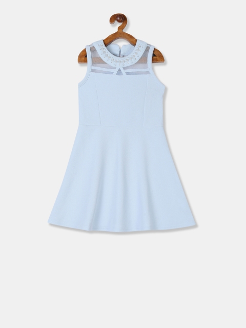 

The Childrens Place Girls Blue Solid Fit and Flare Dress