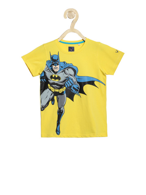 

Allen Solly Junior Boys Yellow Batman Printed Round Neck T-shirt